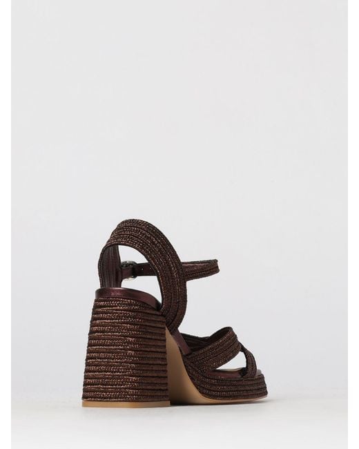 Castaner Brown Valle Braided Raffia And Leather Sandal