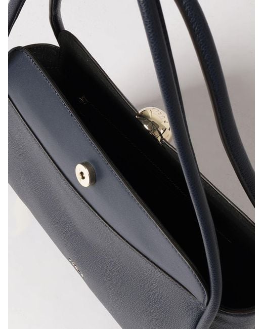 Furla Blue Nicole Grained Leather Bag