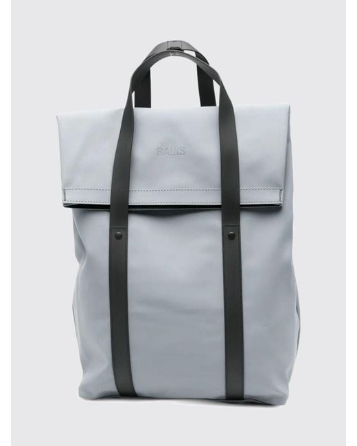 Rains Gray Waterproof Polyester Backpack With Flap Closure And Double Handle for men