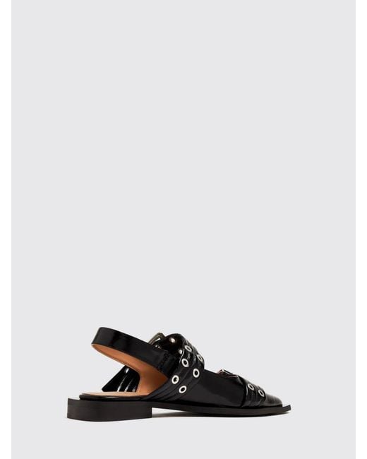 Ganni Black Mary Jane Slingback Ballet Flats