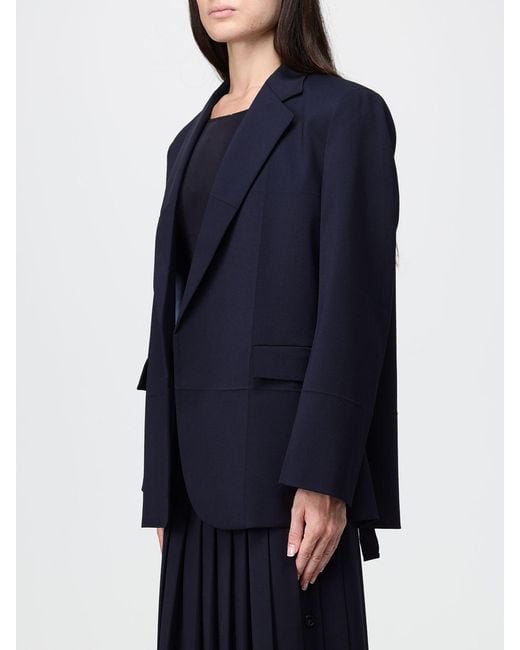 N°21 Blue Relaxed Fit Single-Breasted Wool Blend Blazer With Padded Shoulders