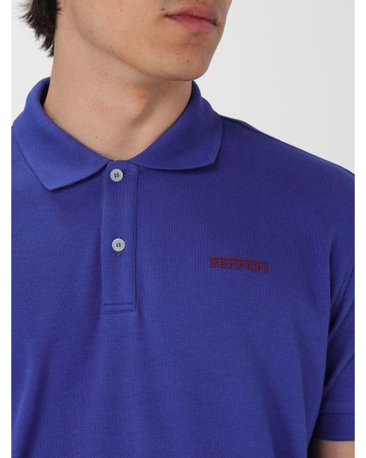 T-shirt basic di Ferrari in Blue da Uomo