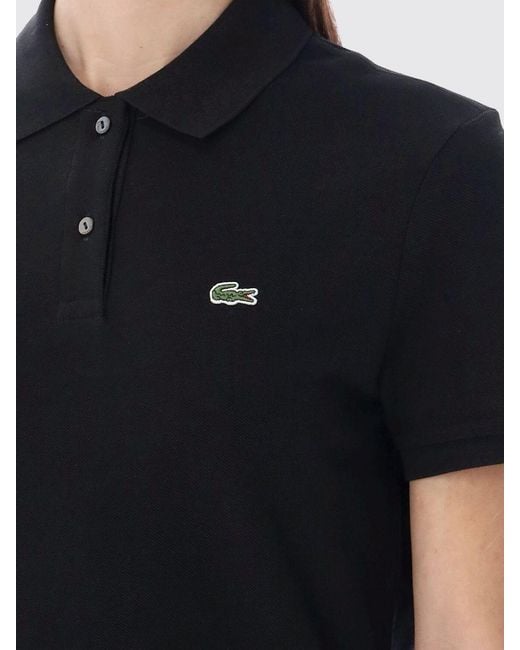 Lacoste Black Cotton Polo Shirt With Logo