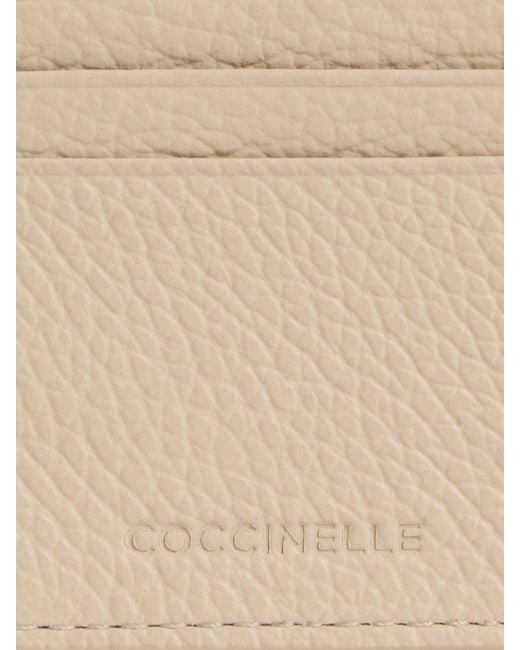 Coccinelle Natural Tassel Grained Leather Credit Card Holder
