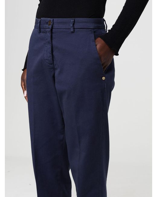 Mason's Blue Stretch Cotton Cropped Fit Trousers