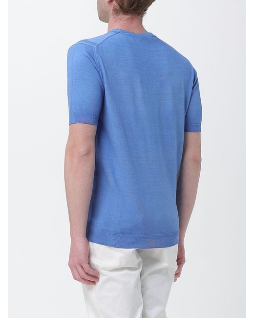 Kangra Blue Cotton Crew Neck Sweater for men