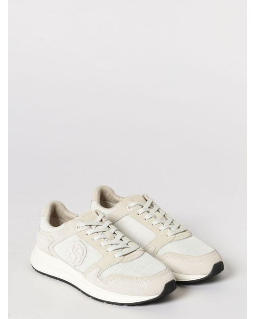Boss White Mesh And Suede Sneakers for men