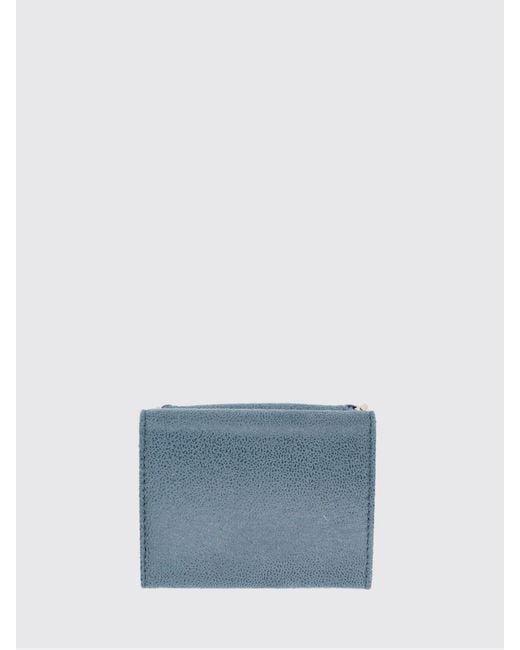 Stella McCartney Blue Falabella Crackled Synthetic Suede Wallet