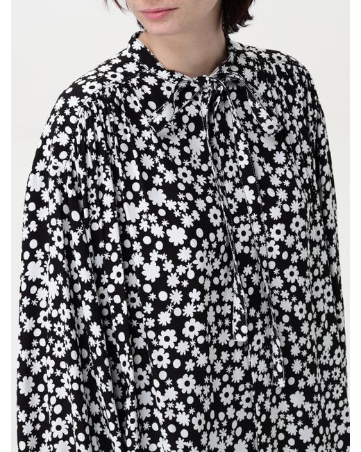Marni Black Floral Print Blouse Long Sleeves Loose Fit