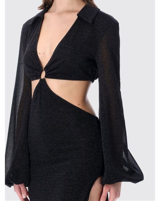Oseree Black Lurex Viscose Dress