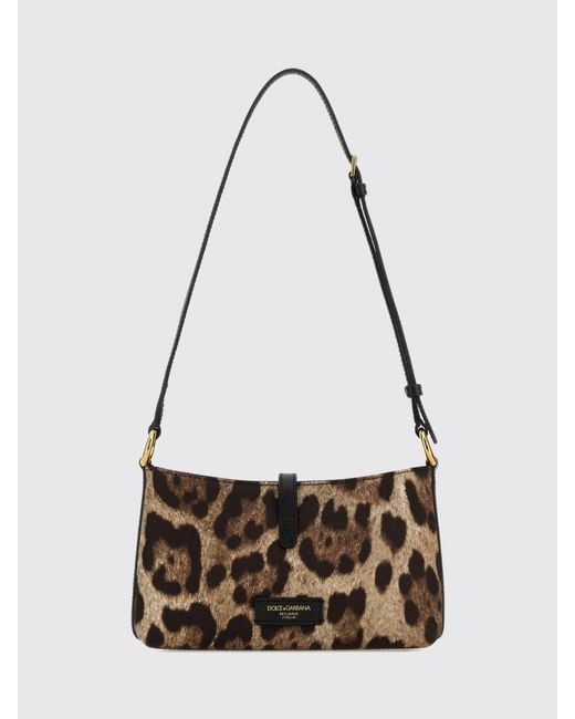 Dolce & Gabbana White Dolce &Amp Gabbana Lock Animal Print Twill Bag