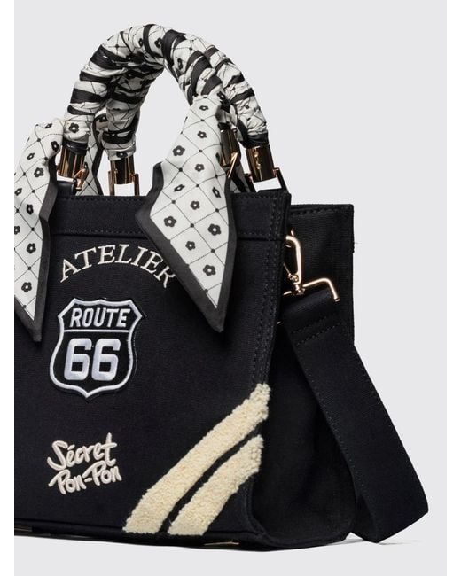 Secret Pon-pon Black Shoulder Bag