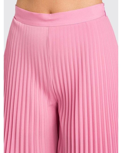 Twinset Pink Pleated Crêpe Trousers