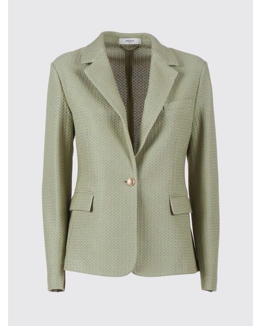 Circolo 1901 Green Single Breasted Cotton Blazer