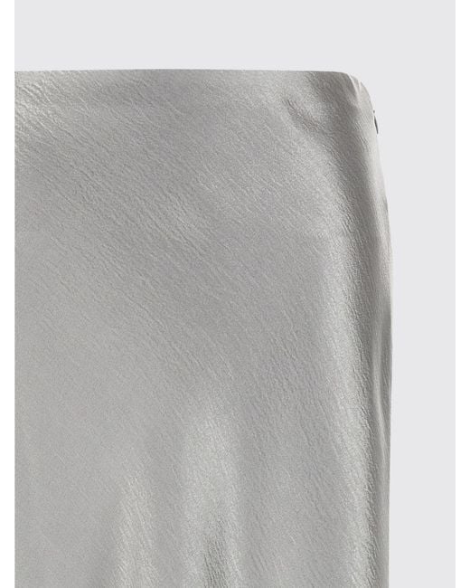 Tory Burch Gray Satin Midi Skirt