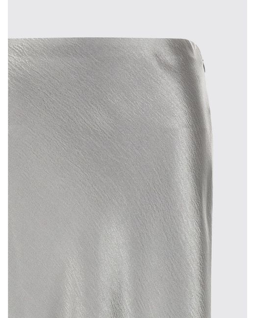 Tory Burch Gray Satin Midi Skirt
