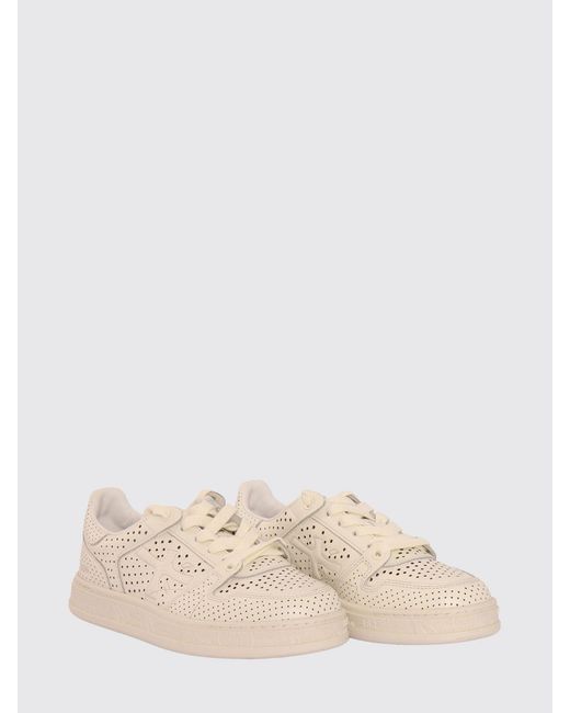 Premiata Natural Perforated Leather Quinn Sneakers