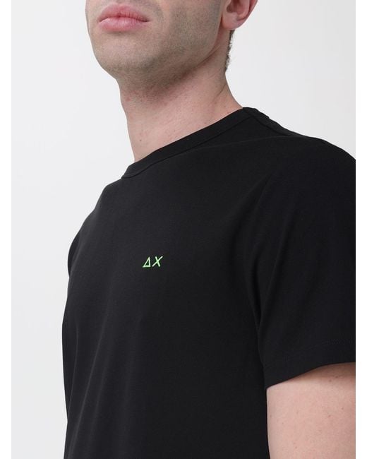 Sun 68 Black Basic Cotton T-Shirt for men