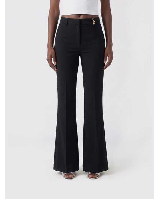 Versace Black Stretch Wool Flared Trousers