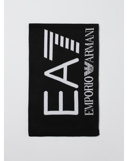 EA7 Black Scarf for men