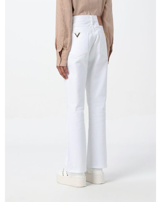 Valentino White High-rise Wide-leg Jeans