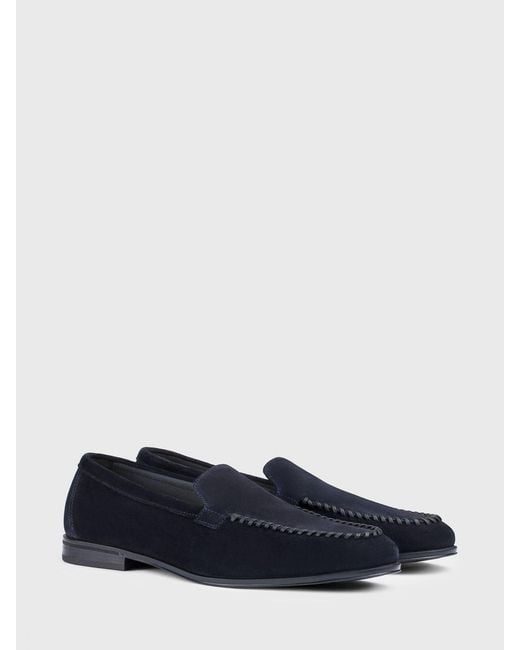 Doucal's Blue Suede Loafers for men