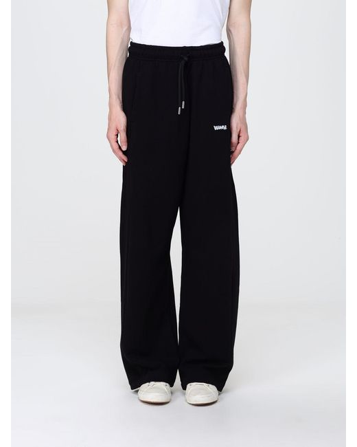 DISCLAIMER Black Wide-Leg Cotton Jogging Trousers With Elasticated Waist