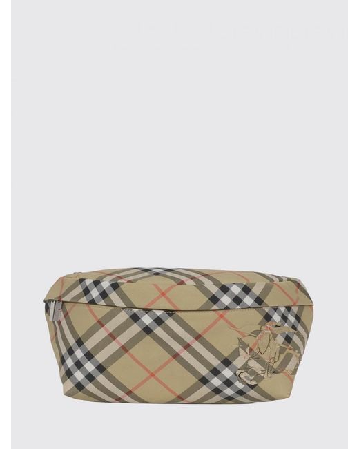 Burberry Gray Check Print Nylon Belt Bag for men