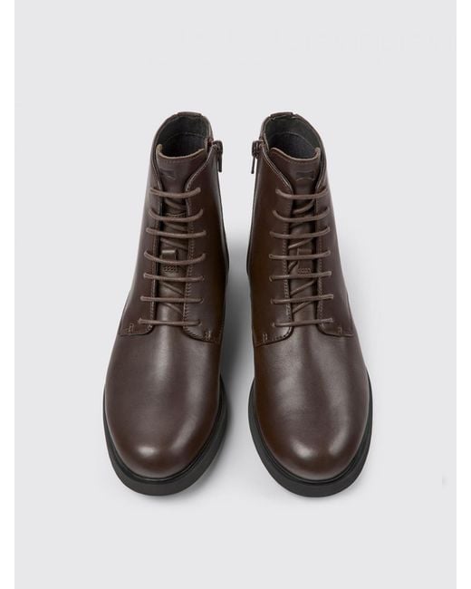 Camper Brown Iman Leather Ankle Boots