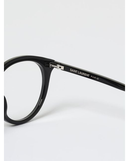 Saint Laurent White Sl347 Round Acetate Eyeglasses for men