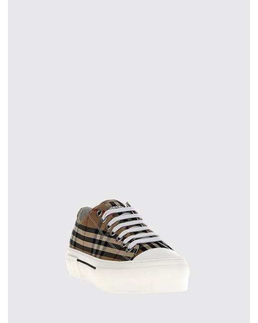 Burberry White Jack Vintage Check Canvas Sneakers By for men