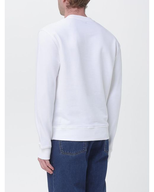 AMI White Cotton Crew Neck Sweatshirt for men
