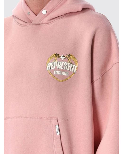 Represent Pink Cotton Hoodie for men