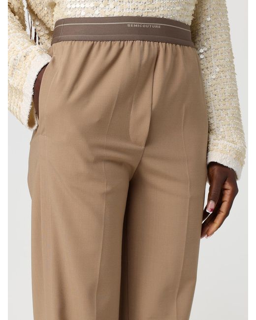 Semicouture Natural Virgin Wool Trousers