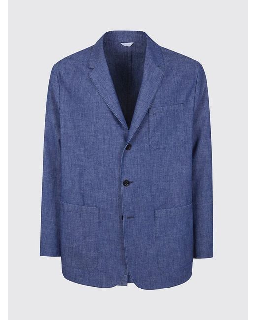 Boglioli Blue Cotton Single Breasted Blazer for men