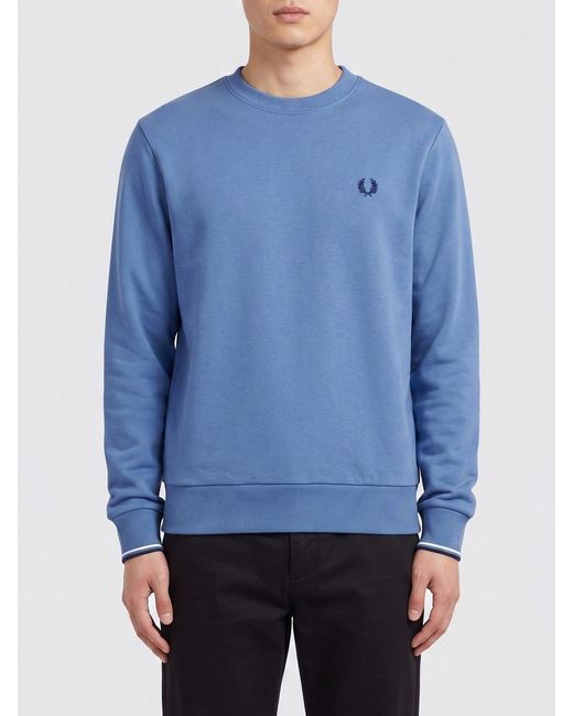 Sudadera De Algodón Fred Perry de hombre de color Blue