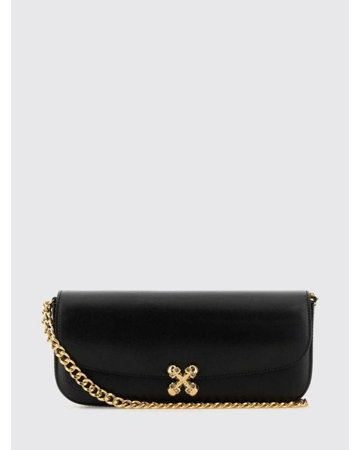 McQueen Black Skull Flower Leather Bag