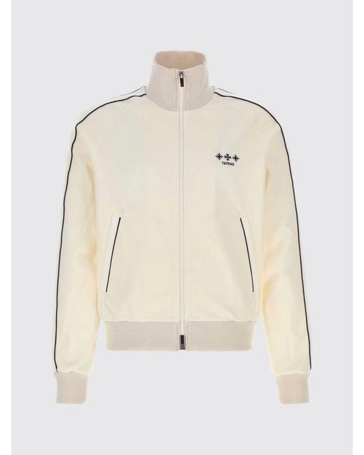 Tatras Blue Zip-Up Technical Fabric Sweatshirt With Turtleneck And Contrast Logo for men