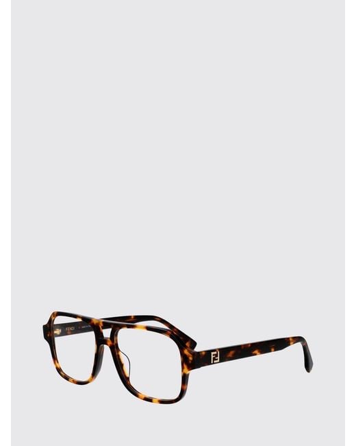 Fendi White Tortoiseshell Acetate Optical Glasses for men