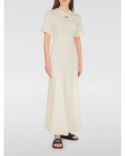 MSGM White Flat Sandals