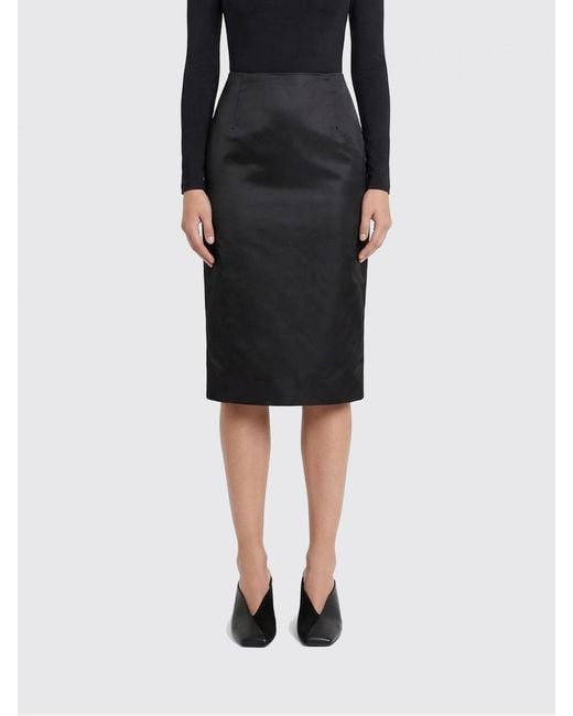 Jil Sander Black Faille Pencil Skirt