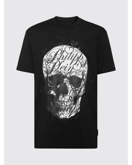 Philipp Plein Black Skull Cotton T-Shirt for men