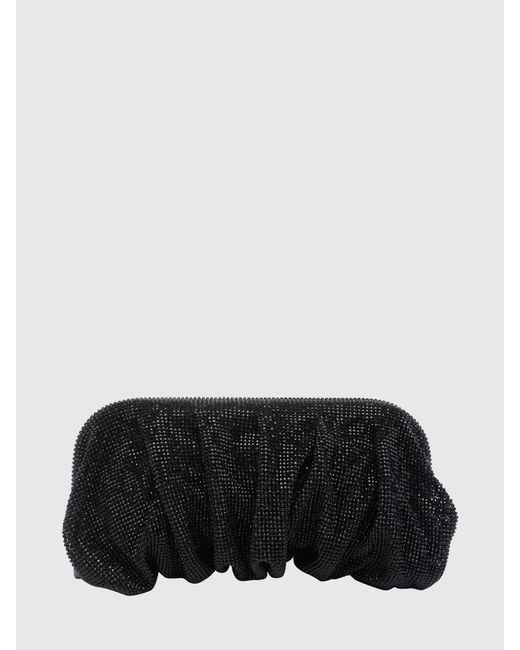 Benedetta Bruzziches Black Venus La Grande Draped Crystal Mesh Clutch