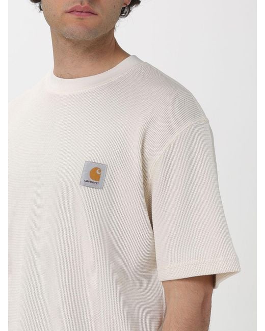 Carhartt White Cotton Crew Neck T-Shirt for men