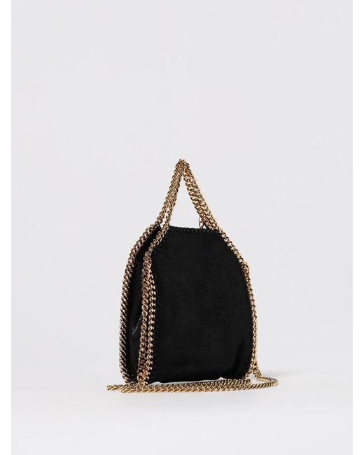 Stella McCartney Black Falabella Micro Crackled Synthetic Suede Bag