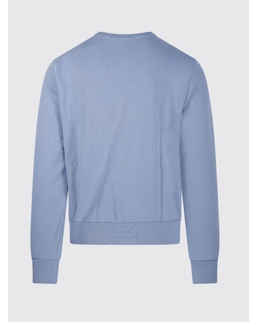 Polo Ralph Lauren Blue Cotton Crewneck Sweatshirt With Pony Logo for men