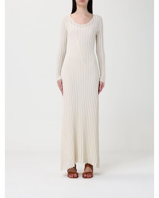Fabiana Filippi Natural Long Cotton Knit Dress