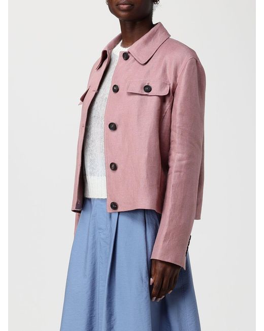 Brunello Cucinelli Pink Linen Saharan Jacket