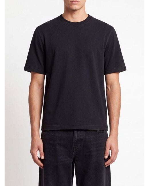 Golden Goose Deluxe Brand Black Tone-On-Tone Logo Cotton Crewneck T-Shirt for men