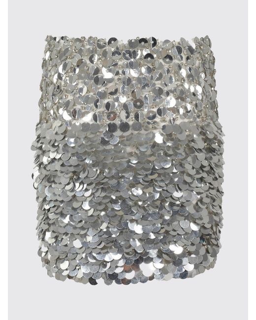 Des Phemmes Metallic High-Waisted Pencil Miniskirt With Embroidered Sequins